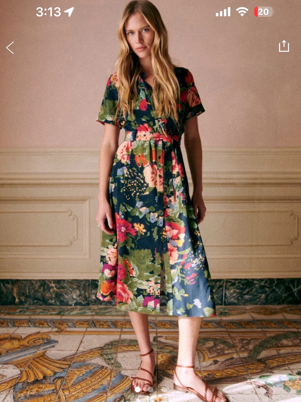 Sezane Adele shirt dress in petite Trianon floral print
